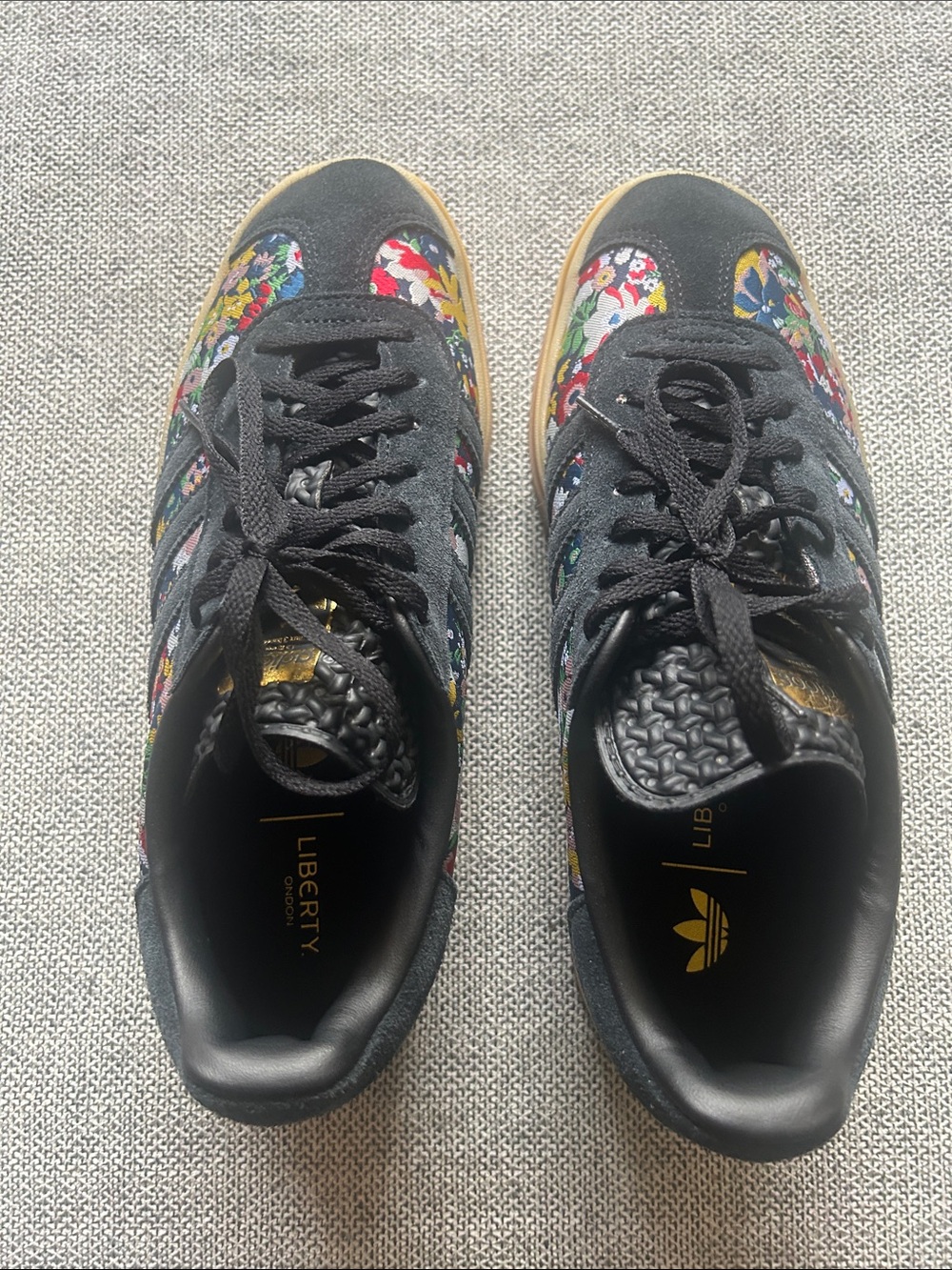 adidas Women’s Black Floral Platform Sneakers - Picture 2 of 4